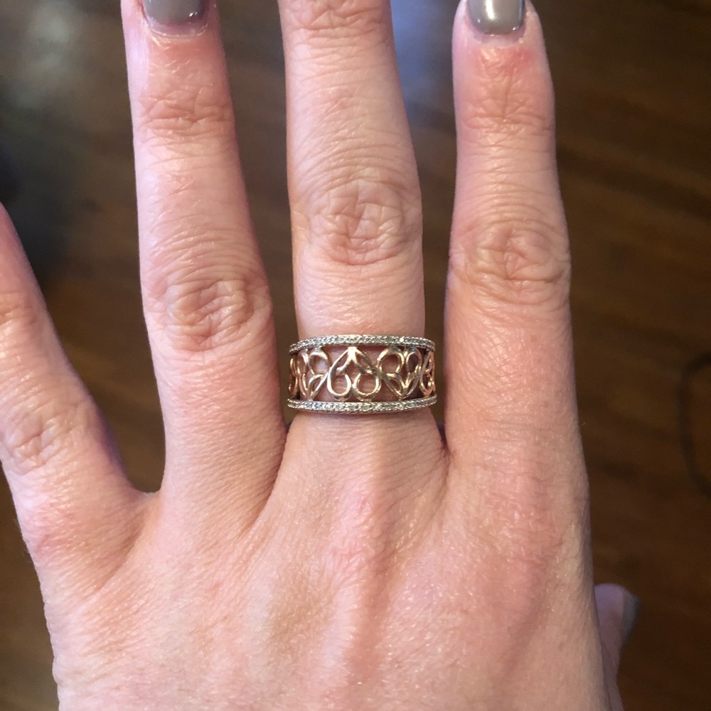 14K rose gold diamond ring